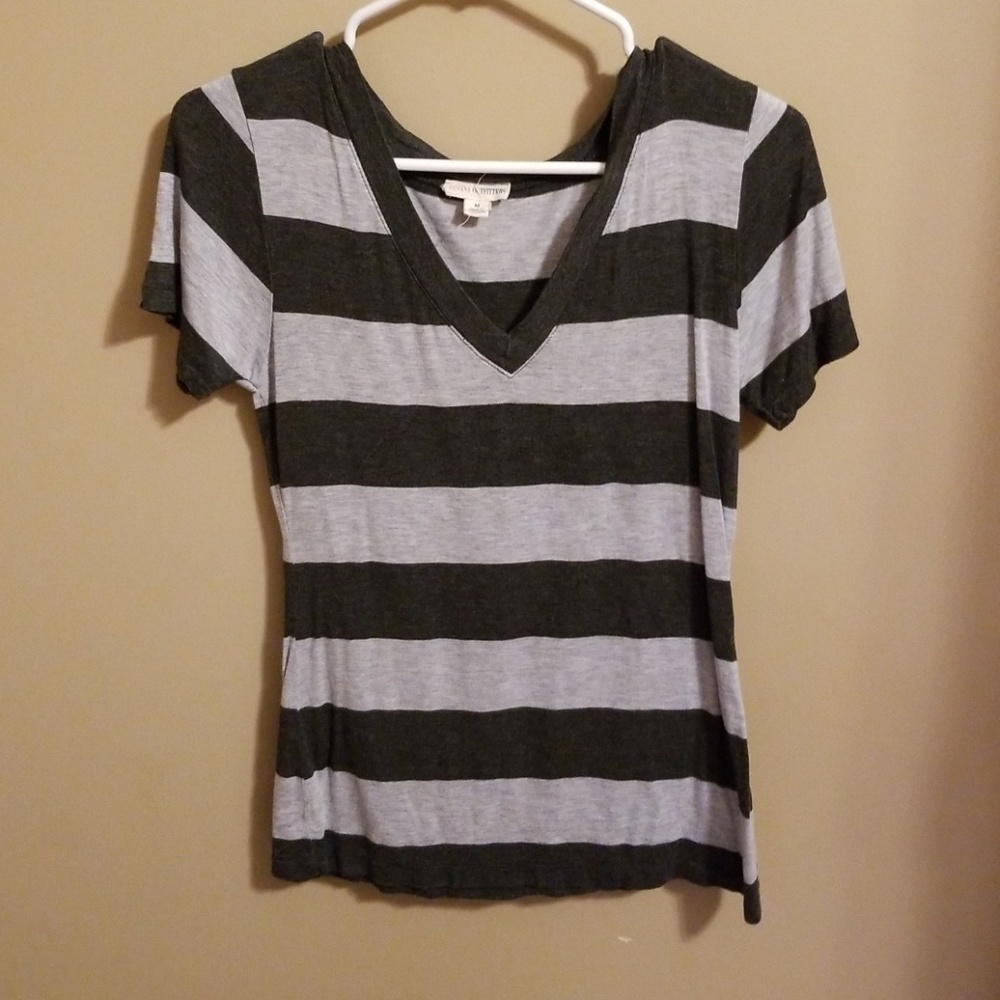 Gray striped top